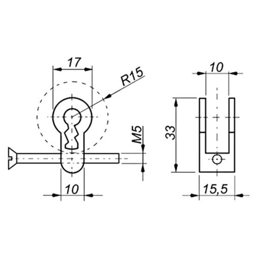 Bb inzet voor het ombouwen van een pc slot naar Klavierslot product photo