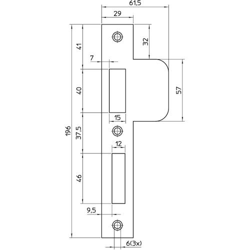Nemef sluitplaat RVS rechthoekig dr. 2 VP646/17 product photo