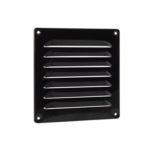 Schoepenrooster aluminium zwart omgezette rand 160x160mm product photo