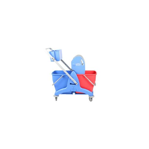 Mopwagen kunststof 2x25l incl. steelklem op wringer en mand product photo