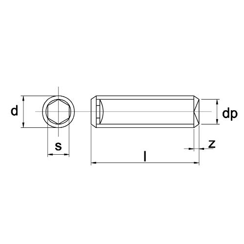 Stelschroef gegalv. binnenzeskant kratereind DIN 916 M6x8mm product photo