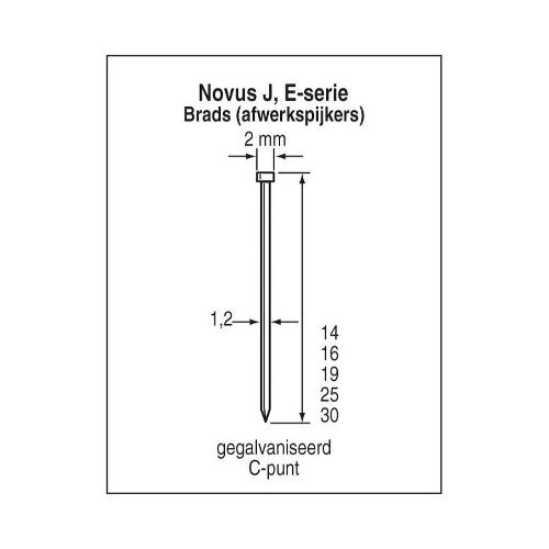 Brad gegalvaniseerd 19mm voor handtacker product photo