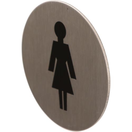 Aanduidingsplaatje RVS symbool vrouw 75mm rond zelfklevend product photo