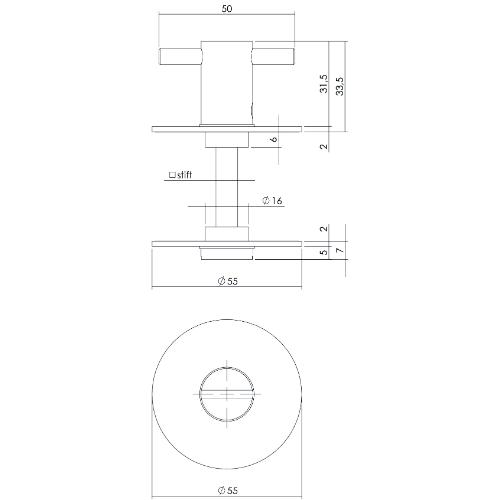 WC sluiting 8mm RVS zwart renovatie zelfkl. rond plat 55x2mm 0023.340360 product photo https://media.isero.nl/Isero-IseroNL-Site/images/L/12960210_2.jpg L