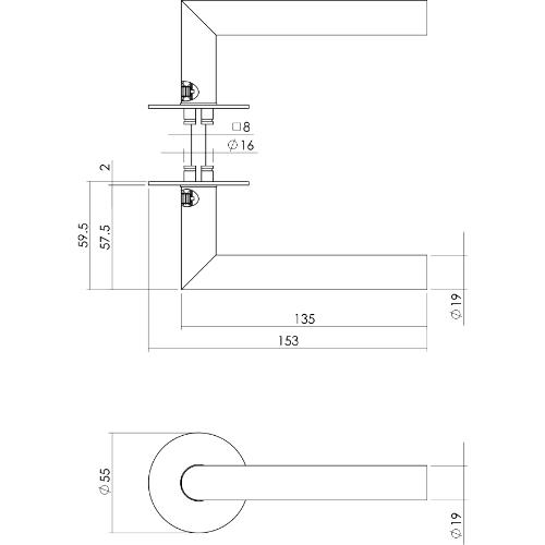 Deurkrukken Jura op rozet rond zelfkl. plat RVS mat zwart 0023.158302 product photo https://media.isero.nl/Isero-IseroNL-Site/images/L/12960356_2.jpg L