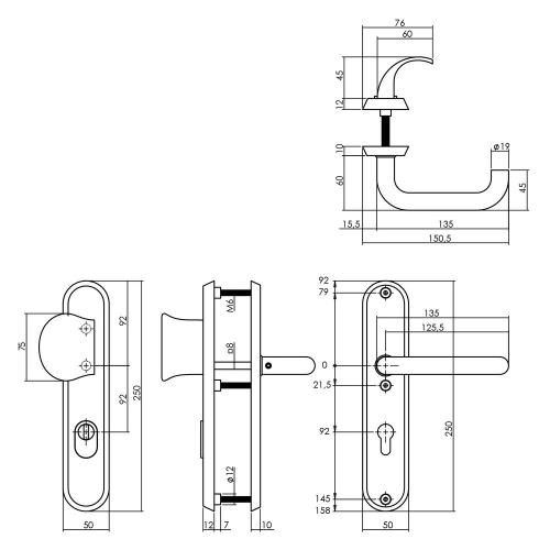 Veiligheidsbeslag ovaal SKG3 Rond KT RVS greep/kruk 250x50mm profielcilindergat 92mm product photo https://media.isero.nl/Isero-IseroNL-Site/images/L/12960471_3.jpg L