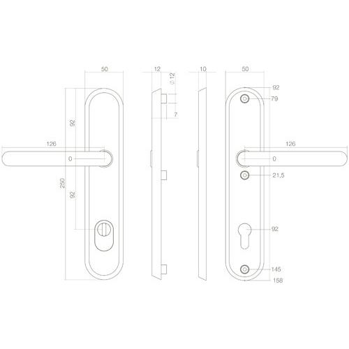 Veiligheidsbeslag ovaal SKG3 Rond KT RVS kruk/kruk 250x50mm profielcilindergat 92mm product photo https://media.isero.nl/Isero-IseroNL-Site/images/L/12960474_2.jpg L