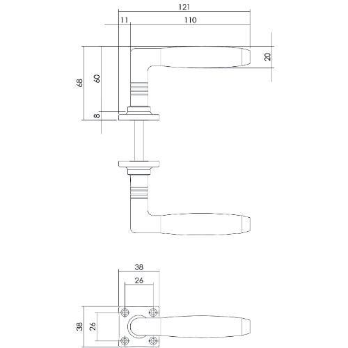 Deurkrukken Ton nikkel palissander + vierkant rozet 0018.037 product photo https://media.isero.nl/Isero-IseroNL-Site/images/L/12960592_2.jpg L