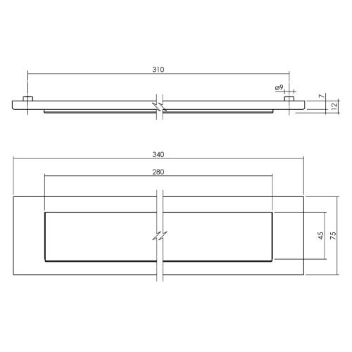 Briefplaat rechthoek RVS mat zwart 340x75mm Living product photo https://media.isero.nl/Isero-IseroNL-Site/images/L/12960748_2.jpg L