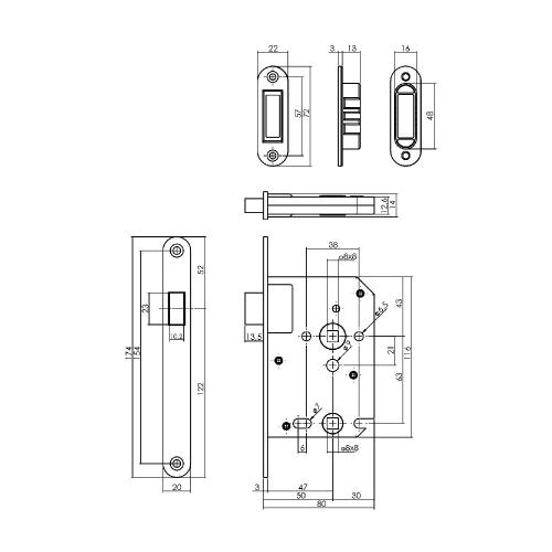Vrij- en bezetslot magneet 50mm zwart U174x20mm 8x63mm product photo https://media.isero.nl/Isero-IseroNL-Site/images/L/12961039_1.jpg L