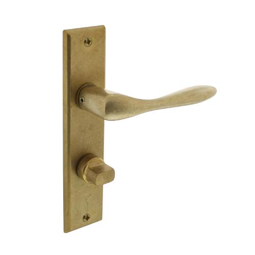 Deurkrukken Banaan schild 181x41x7mm messing getrommeld product photo