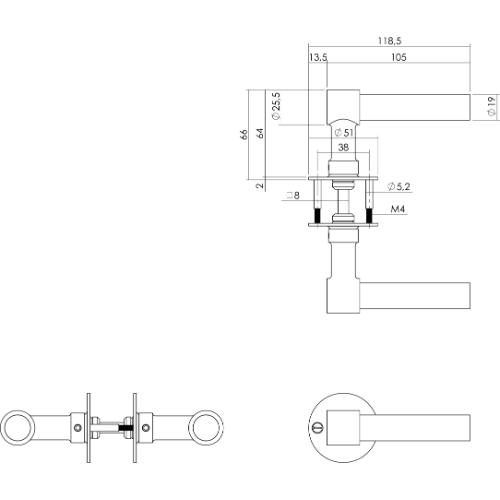 Deurkrukken L/L-model recht + rond rozet 50x2mm RVS geb. product photo https://media.isero.nl/Isero-IseroNL-Site/images/L/12961402_2.jpg L