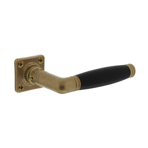 Deurkrukken Ton 222 rozet 38x38x7 mess. getrommeld/ebbenhout product photo