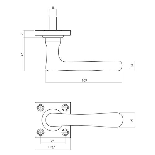 Deurkrukken Trento rozet 38x38x7 mess. getrommeld/ebbenhout product photo https://media.isero.nl/Isero-IseroNL-Site/images/L/12961489_2.jpg L