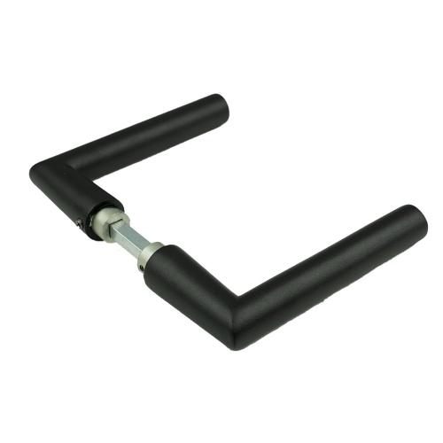 Deurkrukken 374 haaks model zwart dd40 zonder boutjes 374/2 ZB RAL9005 product photo