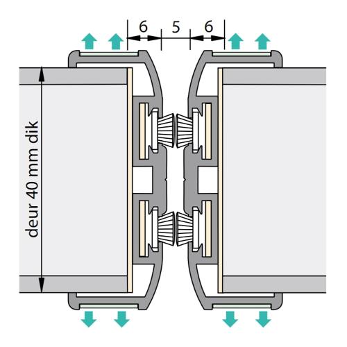 Alprokon pendel-/Wisselprofiel 2400mm 30 minuten brandwerend DD40/TR17 Glo-Brite Ferno-Tec no. 314 product photo