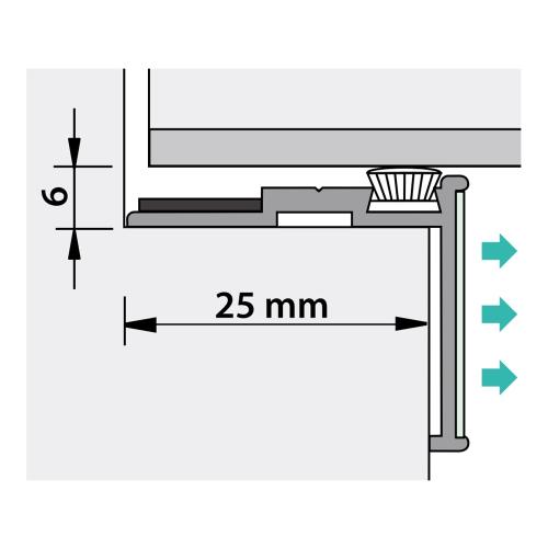 Alprokon sponningprofiel 2400x25x6mm 60 minuten brandwerend Glo-Brite Ferno-Tec no. 450 product photo