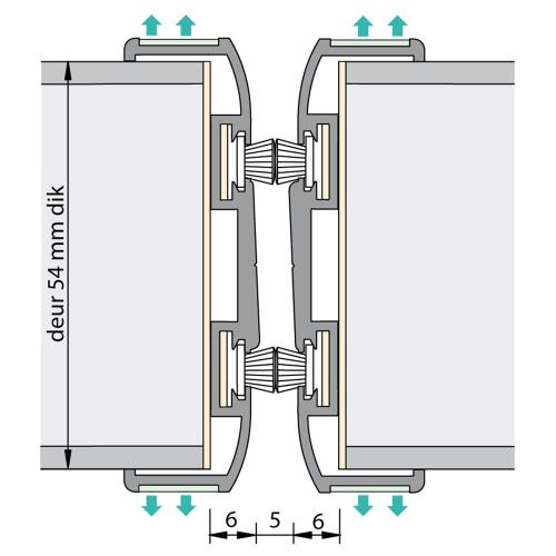 Alprokon wisselprofiel 2400mm 60 minuten brandwerend DD54/TR17 Glo-Brite Ferno-Tec no. 418 product photo