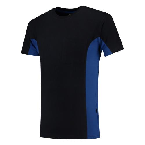 T-Shirt Bicolor borstzak marine/koningsblauw maat XS product photo
