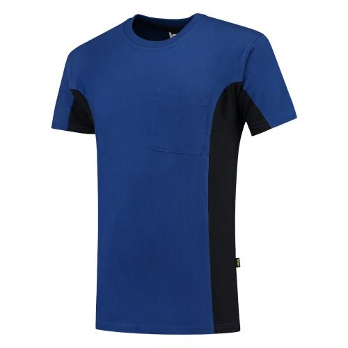 T-Shirt Bicolor borstzak koningsblauw/marine maat XS product photo