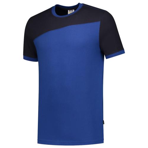 T-Shirt Bicolor naden koningsblauw/marineblauw maat XS product photo