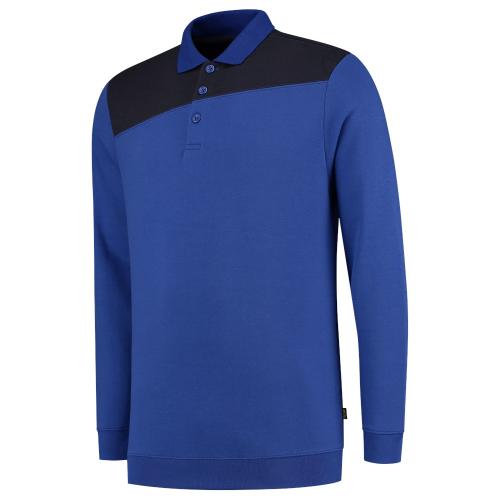 Polosweater Bicolor naden koningsblauw/marineblauw maat XS product photo