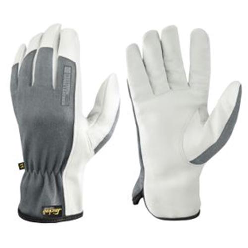 Handschoenen leer ventilerend verstevigd wit/steengrijs 010 product photo