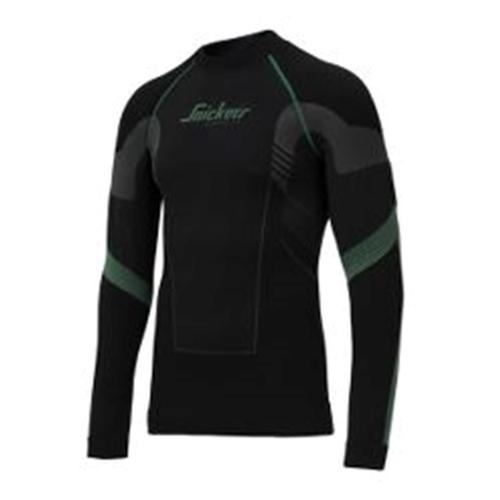 Ondershirt lange mouwen naadloos zwart/donkergrijs L product photo