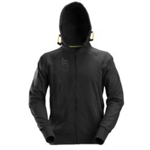 Hoodie met logo met rits zwart XS product photo