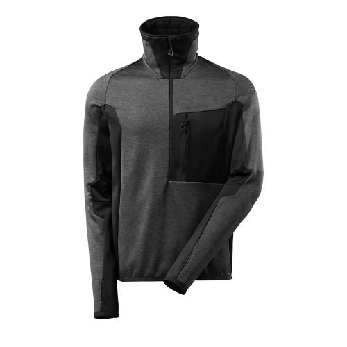 Trui Advanced fleece donkerantraciet/zwart met korte rits Mt M product photo