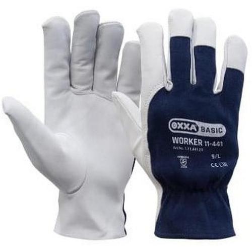 Werkhandschoenen Nappaleder Tropic blauw/wit Mt 7/S product photo
