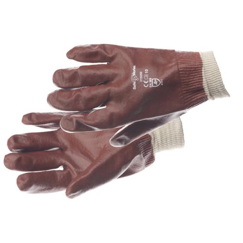 Werkhandschoenen pvc rood 4111X Met boord product photo