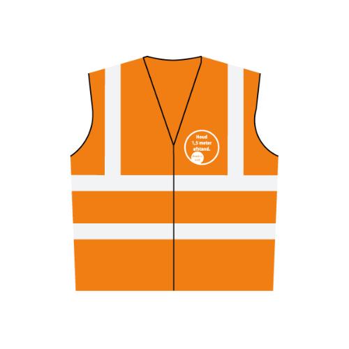 Veiligheidsvest oranje 1.5 meter afstand Mt M product photo
