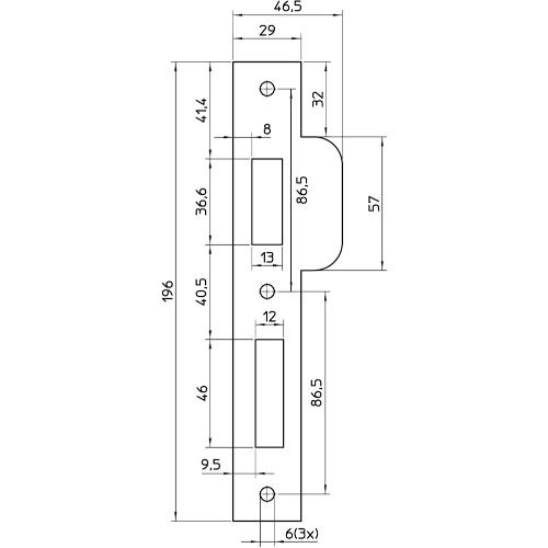 Nemef sluitplaat RVS voor rolschootslot Ls/Rs rol product photo