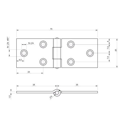 Noxxa backflapscharnier ongelagerd - staal gegalvaniseerd - 25x70x1,5mm - rechte hoek product photo https://media.isero.nl/Isero-IseroNL-Site/images/L/205691_5.jpg L