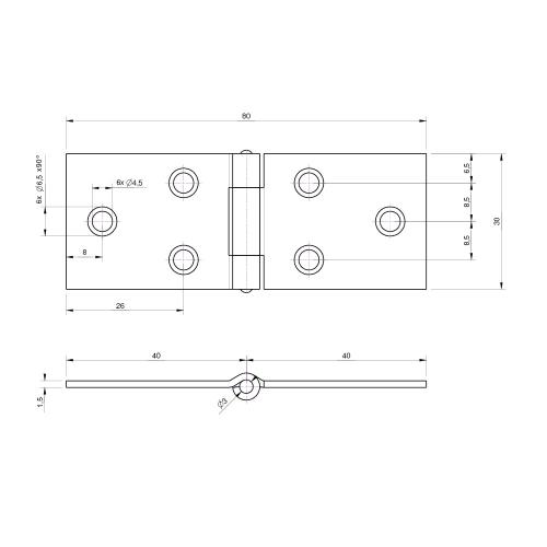 Noxxa backflapscharnier ongelagerd - staal gegalvaniseerd - 30x80x1,75mm - rechte hoek product photo https://media.isero.nl/Isero-IseroNL-Site/images/L/205692_5.jpg L