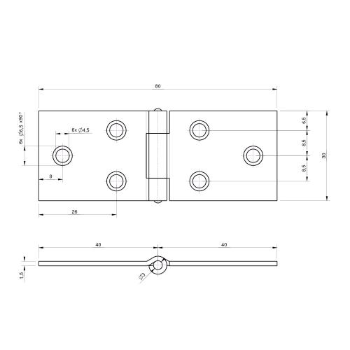 Noxxa backflapscharnier ongelagerd - staal gegalvaniseerd - 38x90x1,5mm - rechte hoek product photo https://media.isero.nl/Isero-IseroNL-Site/images/L/205693_5.jpg L