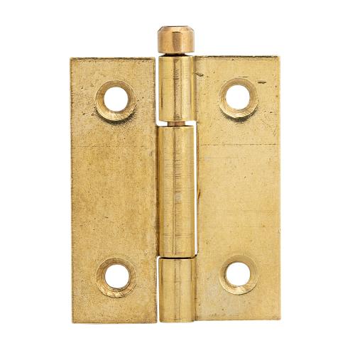 Noxxa smalscharnier ongelagerd - messing gepolijst - 50x40x1,5mm - rechte hoek - bolkop product photo