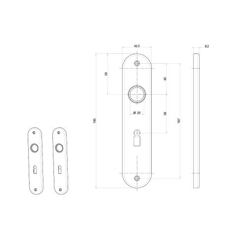 Noxxa schilden geperst F1 rond - 195x43mm SL56 - exclusief deurkrukken product photo https://media.isero.nl/Isero-IseroNL-Site/images/L/208964_5.jpg L