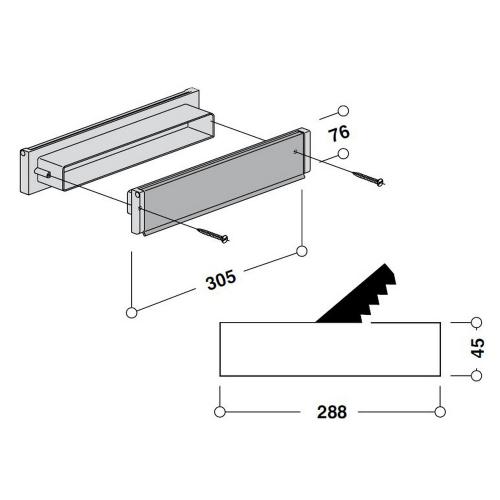 Briefplaat compleet rechthoek kunststof/aluminium F1 305x76mm 3229 product photo https://media.isero.nl/Isero-IseroNL-Site/images/L/210251_1.jpg L