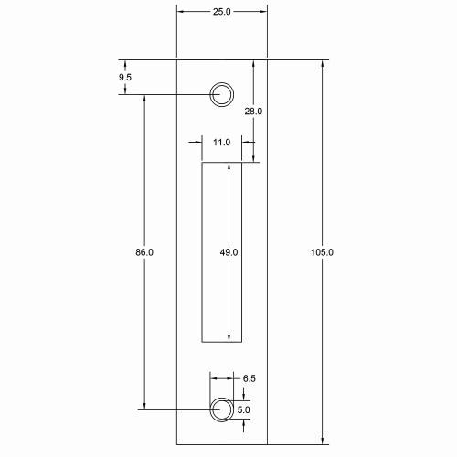 Noxxa rechthoekige rvs sluitplaat 105x25mm voor projectslot - kastslot - DIN links/rechts product photo https://media.isero.nl/Isero-IseroNL-Site/images/L/2150551_5.jpg L