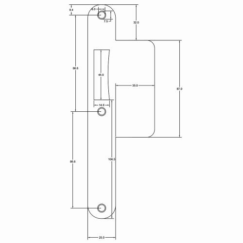 Noxxa afgeronde rvs sluitplaat 192x25mm voor projectslot - cilinderloopslot met dagschootblokkering - verlengde lip 35mm - DIN links product photo https://media.isero.nl/Isero-IseroNL-Site/images/L/2150558_5.jpg L