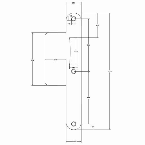 Noxxa afgeronde rvs sluitplaat 192x25mm voor projectslot - cilinderloopslot met dagschootblokkering - verlengde lip 35mm - DIN rechts product photo https://media.isero.nl/Isero-IseroNL-Site/images/L/2150560_5.jpg L