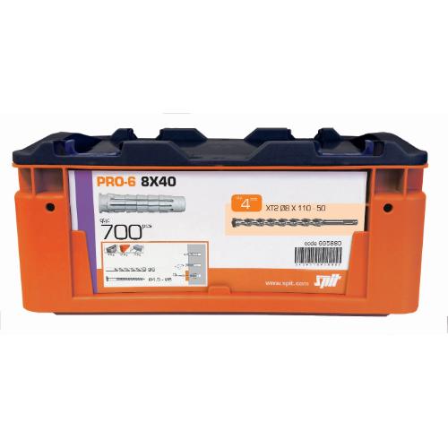 Combiset Spit Pro 6 8x40 700st + 4 boren in koffer product photo