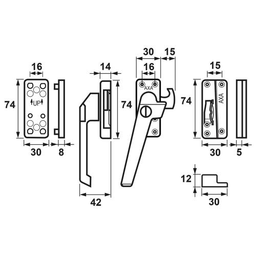 Veiligheids raamsluiting met nok en opbouw sluitkom SKG1 zwart LS 3319 product photo https://media.isero.nl/Isero-IseroNL-Site/images/L/2163696_3.jpg L