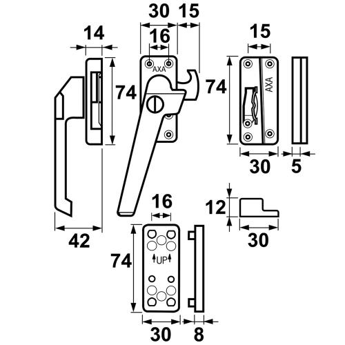 Veiligheids raamsluiting met nok en opbouw sluitkom SKG1 F1 LS 3319 product photo https://media.isero.nl/Isero-IseroNL-Site/images/L/2163699_1.jpg L