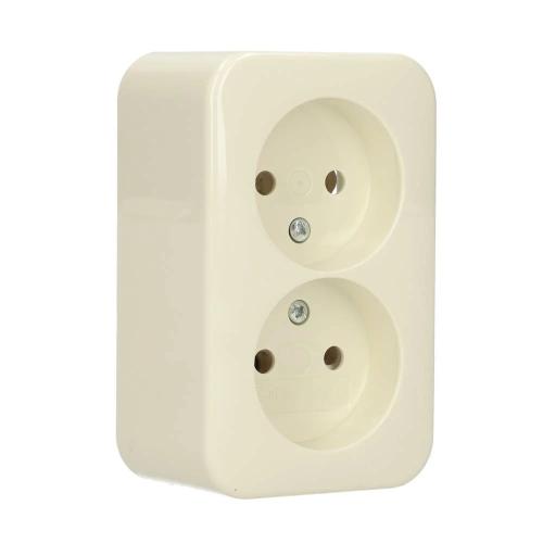 ABB Busch-Jaeger wandcontactdoos opbouw 2 voudig zonder randaarde creme wit Standaard Aplus Ral 1013 2TKA00003927 product photo https://media.isero.nl/Isero-IseroNL-Site/images/L/2184681_1.jpg L