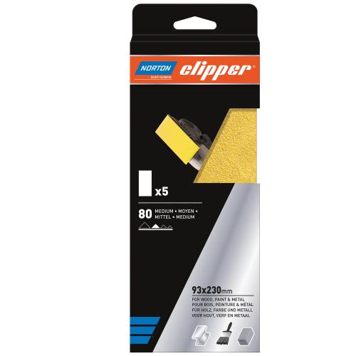 Norton Clipper schuurstrook rechthoek 92x230mm korrel 80 5 stuks G131F product photo