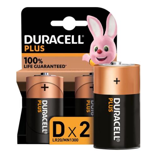 Batterij alkaline grote staaf type D 2 stuks Duracell Plus 1 product photo