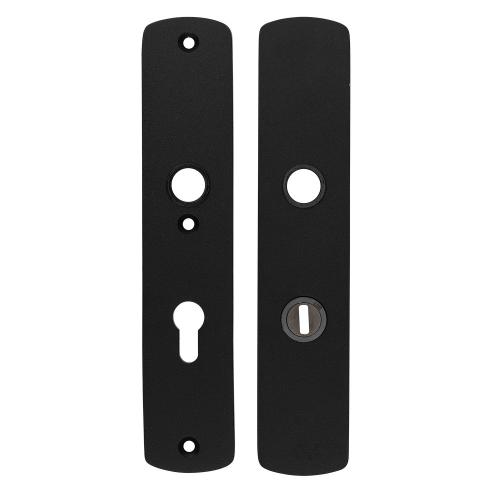 Noxxa SKG3 aluminium veiligheidslangschild 250x50mm met kerntrekbeveiliging - curve - kleur zwart RAL 9005 - uitvoering PC72 - deurdikte 38/60mm product photo